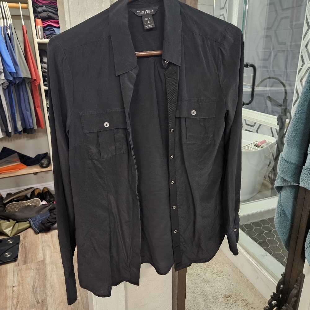 White House Black Market Black Elegant Blouse